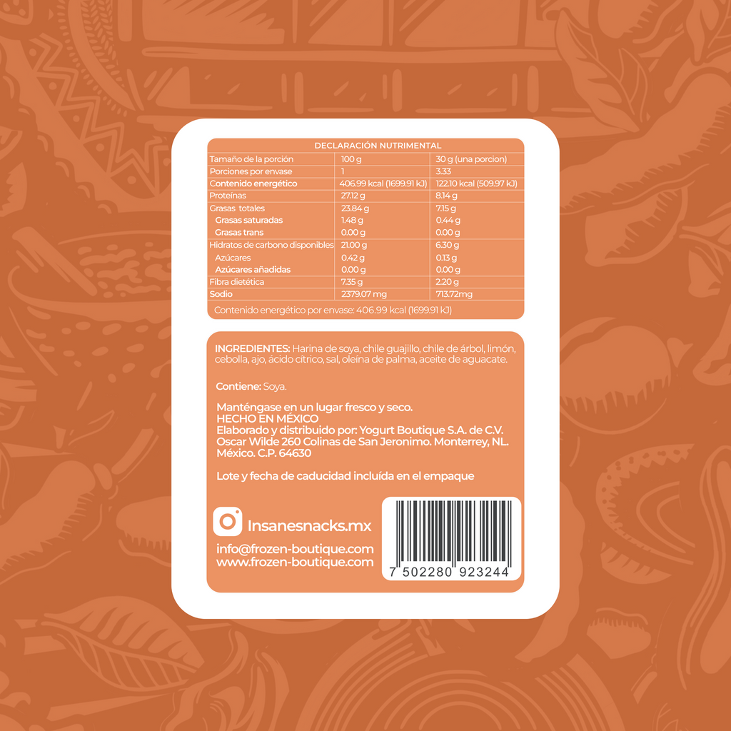 INSANE CHICHARRONES DE SOYA FLAMEADOS 30G - Frozen-Boutique