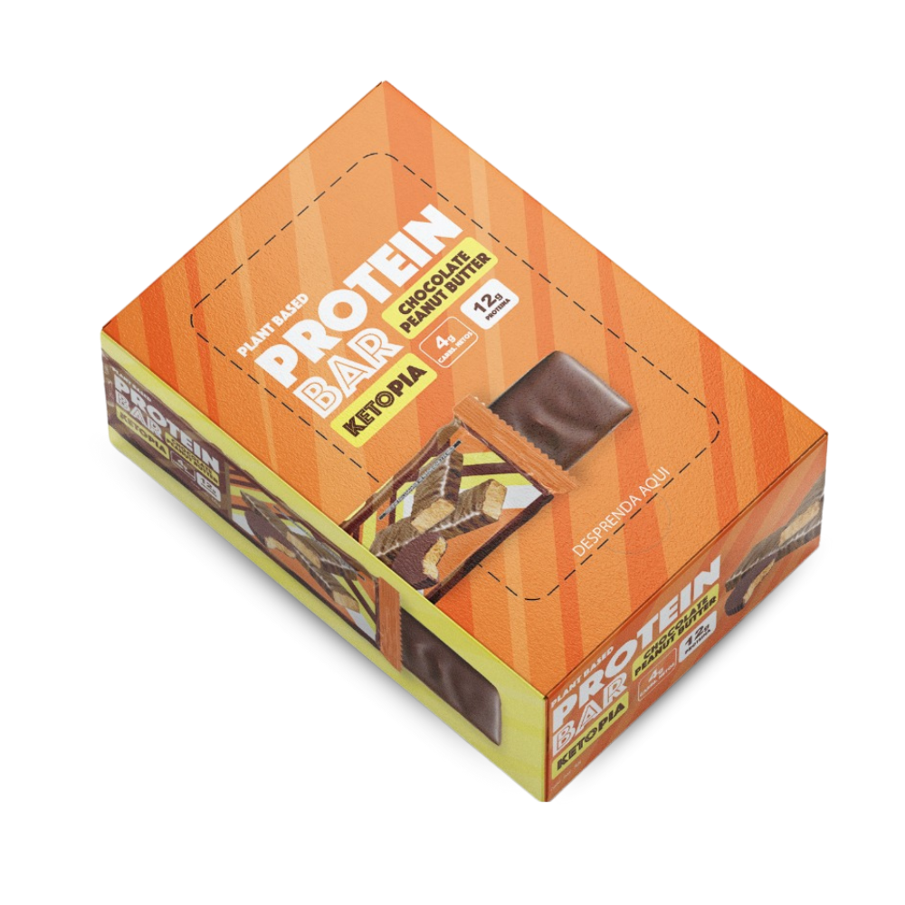 KETOPIA - Barras de Proteina keto 12 g de proteina Peanut Butter - 12 Pack